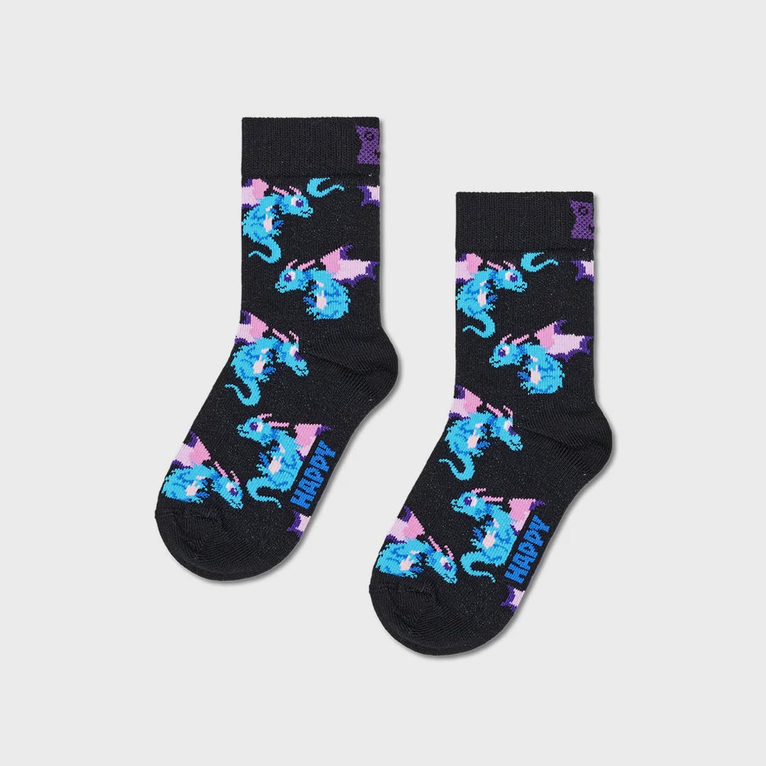 Kids Anime Dragon Sock (9000) | Black Blue Pink