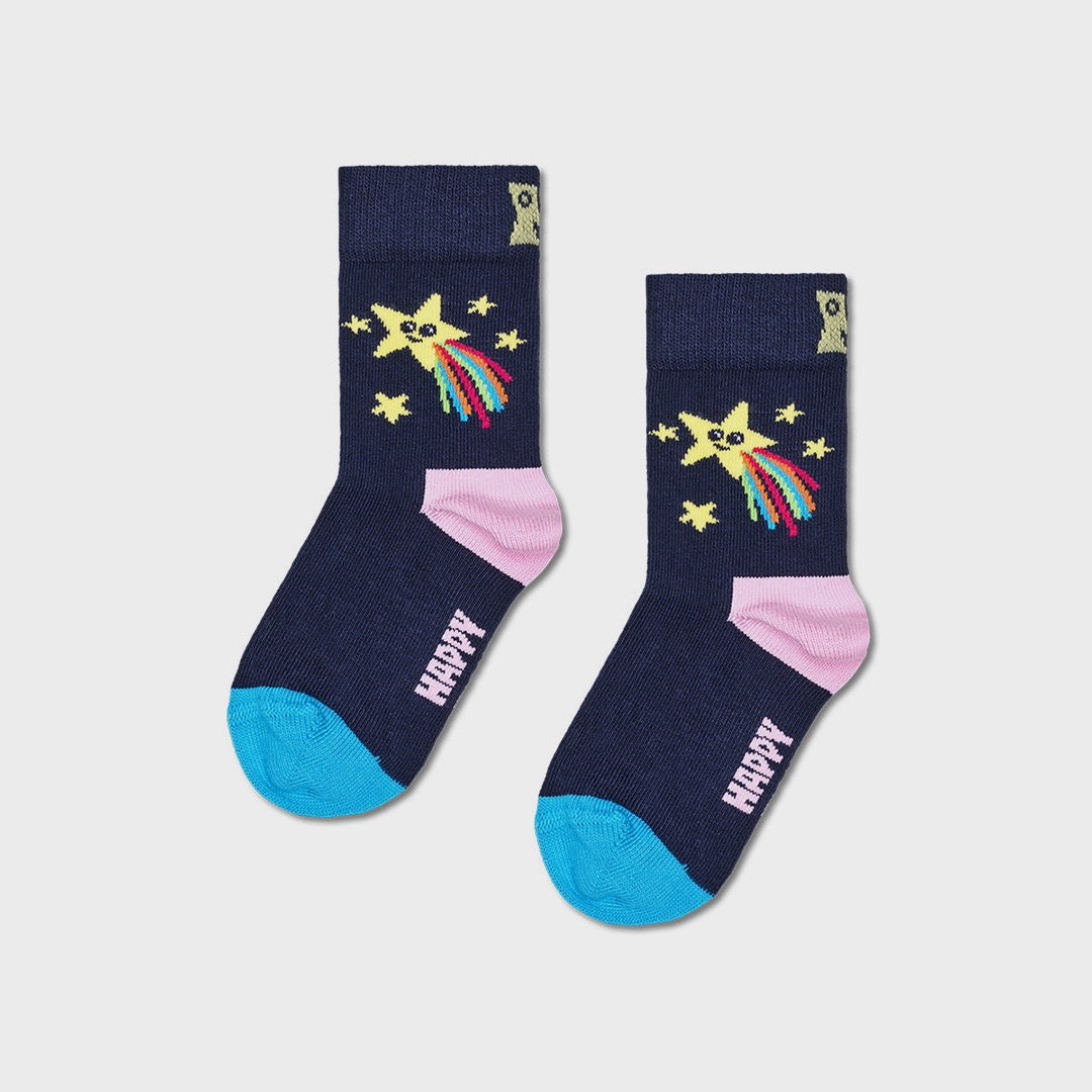 Kids Shining Star Sock (6500) | Navy Pink Blue