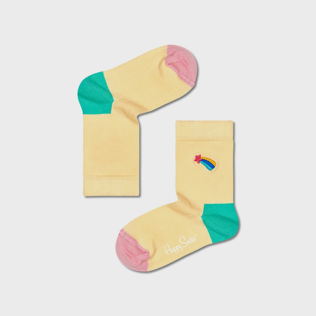 Kids Shooting Star Sock (2200) | Yellow Pink Green
