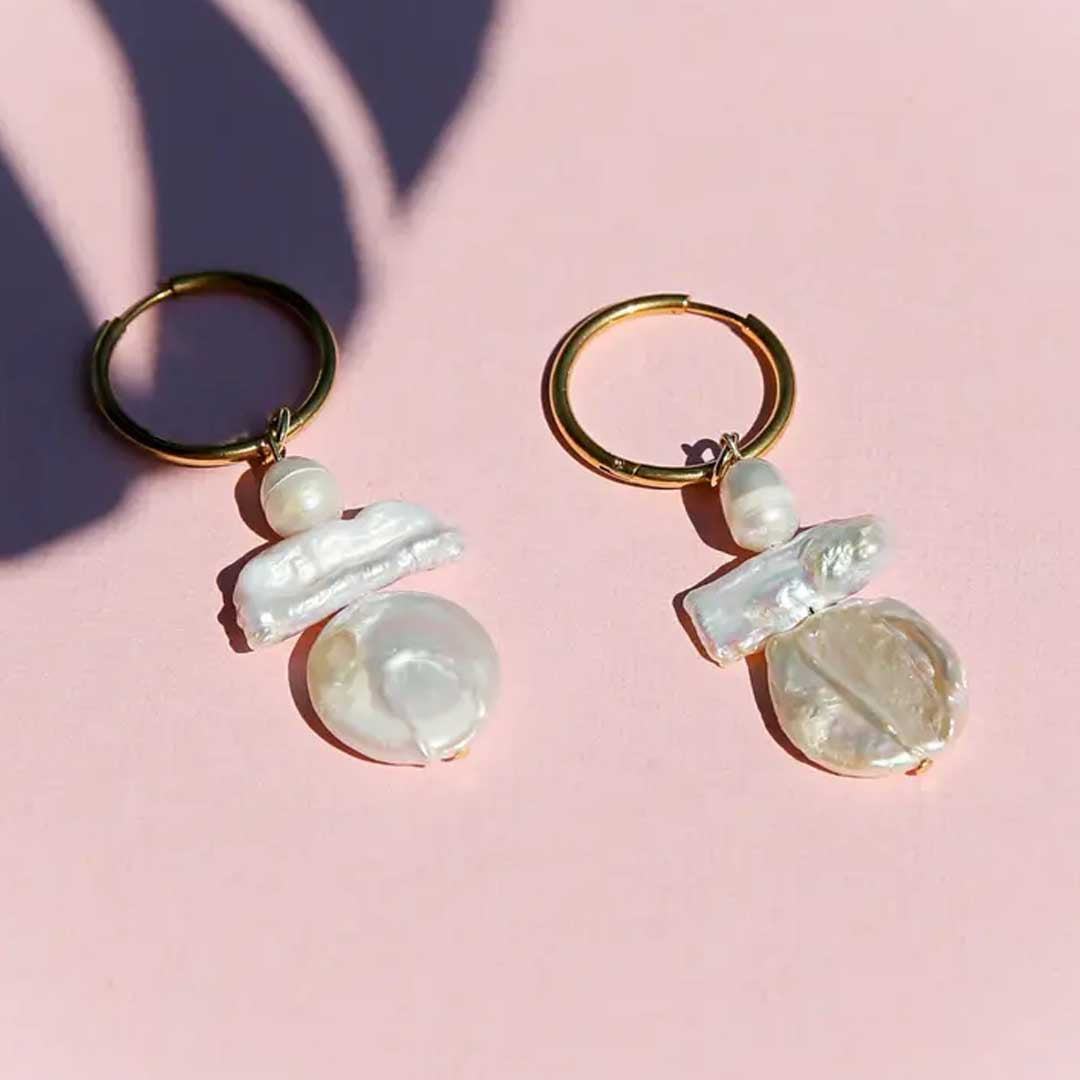 Huggie Freshwater Hoop Earrings