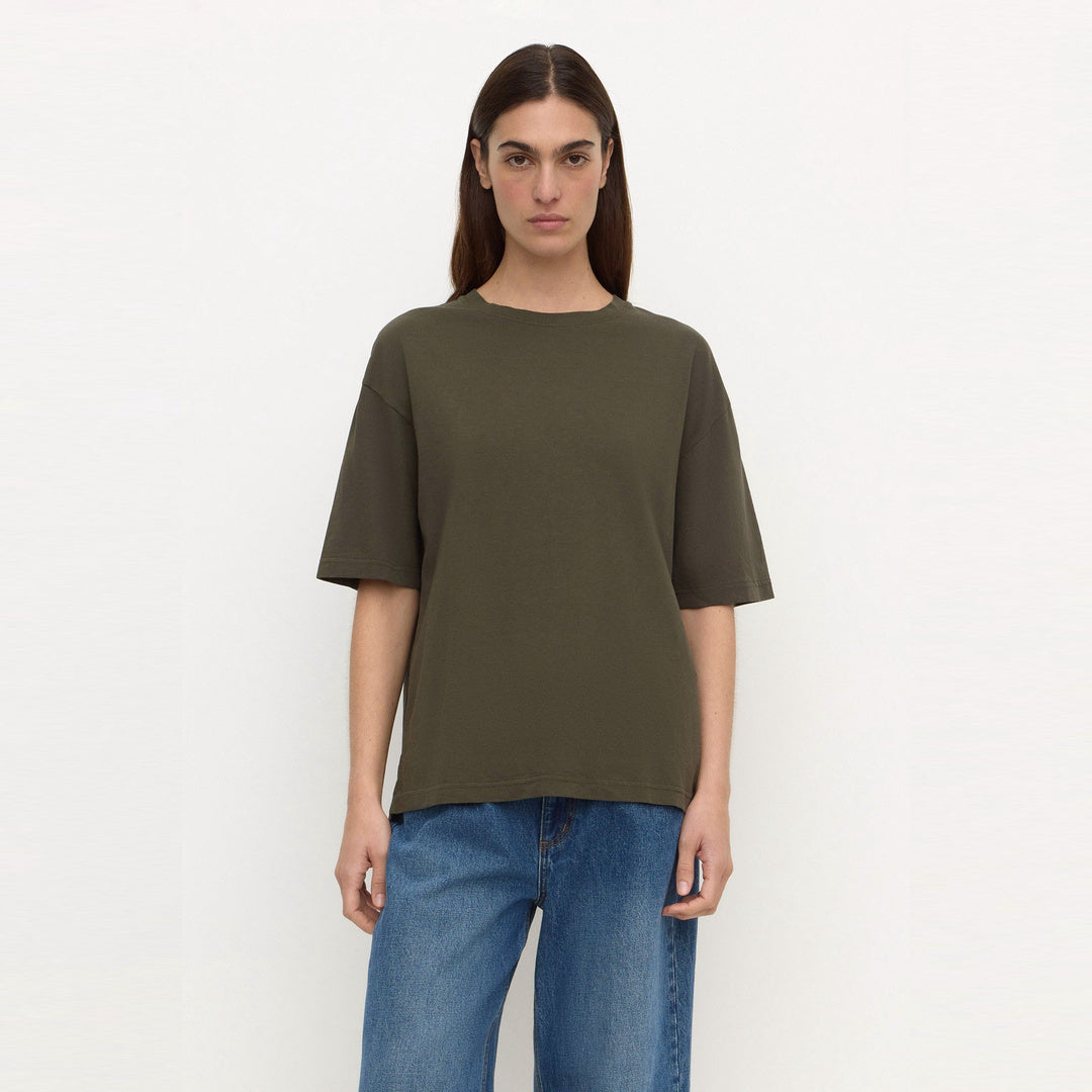Assembly Label Kira Cotton Hemp Tee in Dark Military