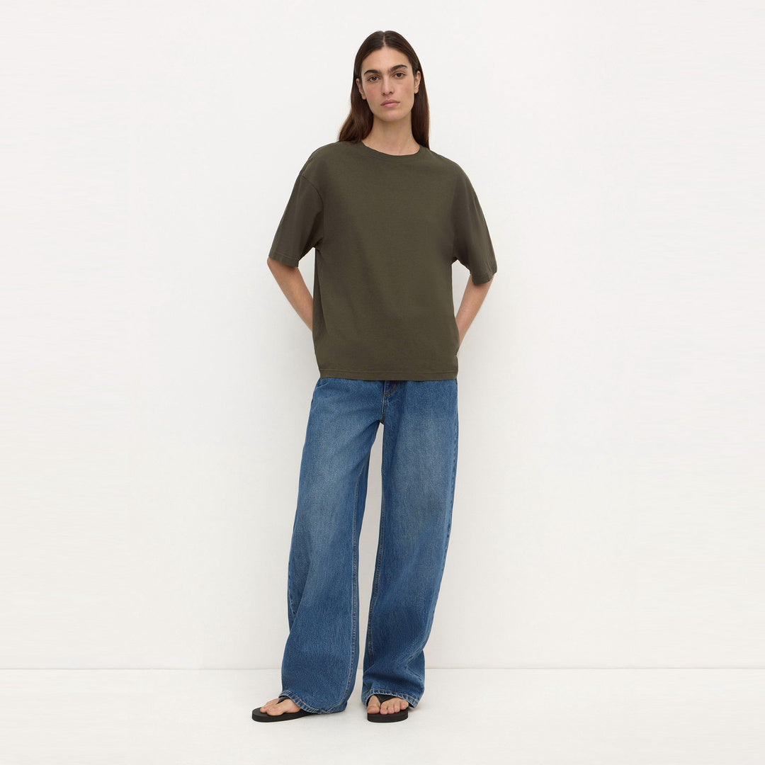 Assembly Label Kira Cotton Hemp Tee in Dark Military