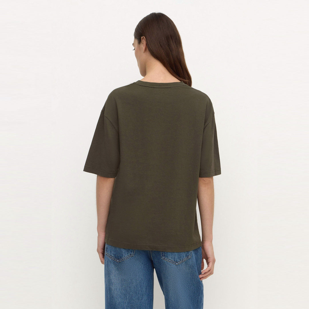 Assembly Label Kira Cotton Hemp Tee in Dark Military