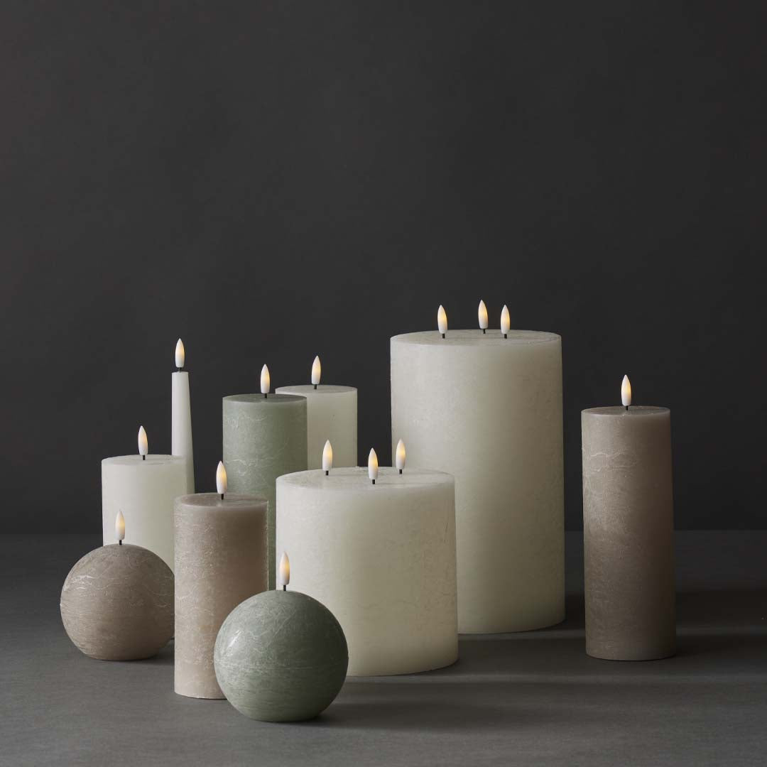 LED SPHERICAL CANDLE | RUSTIC WHITE