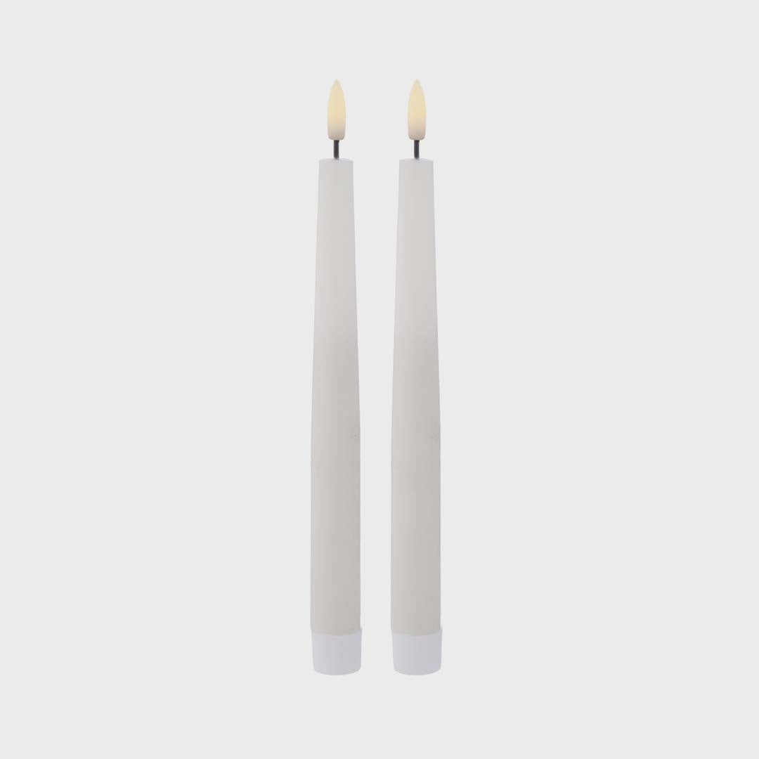 LED TAPER CANDLE SET | RUSTIC WHITE