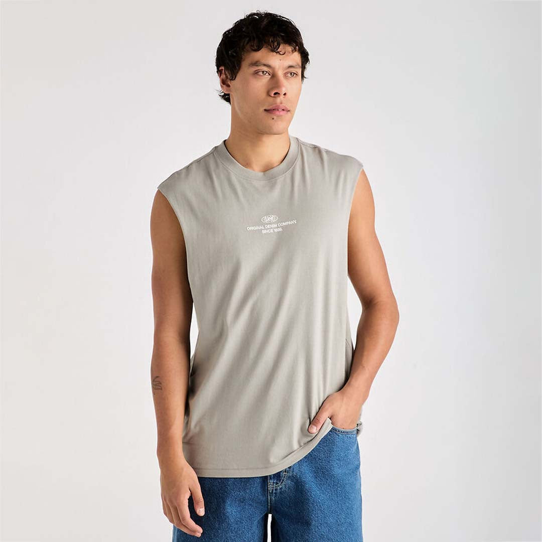 DENIM CO MUSCLE TEE | STONE STEEL