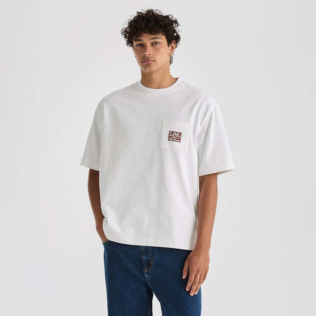 HERITAGE BOX CUTTER POCKET TEE | WHITE