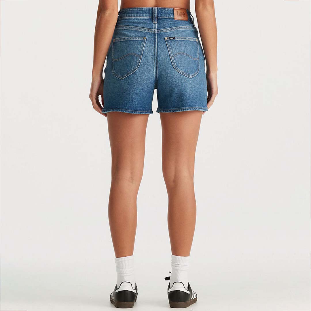 HIGH MOMS SLIM SHORT | TRUE BLUE