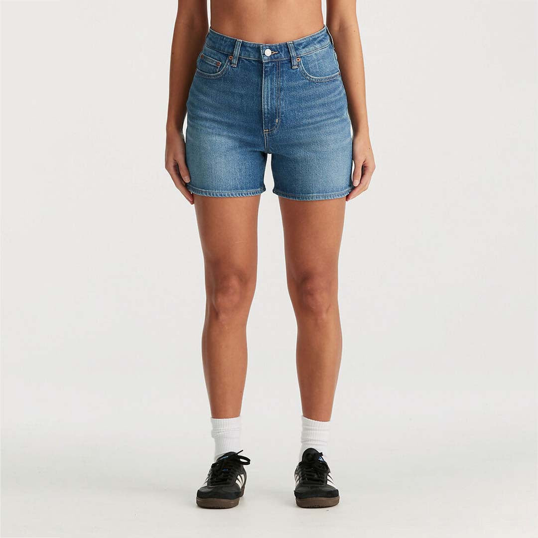 HIGH MOMS SLIM SHORT | TRUE BLUE