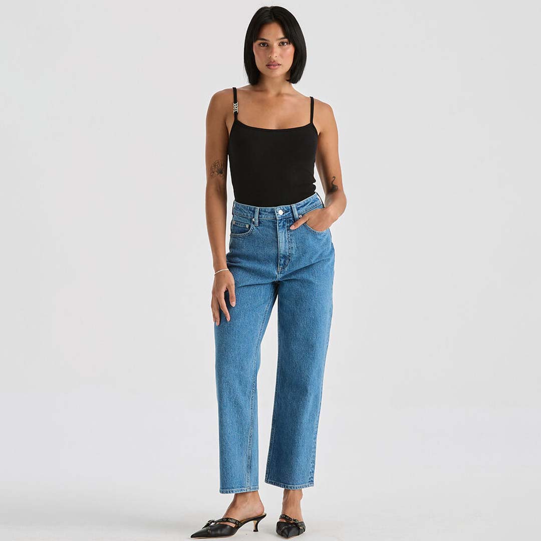 HIGH STRAIGHT CROP JEAN | COBALT BLUE