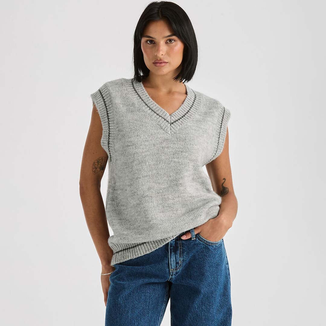 LARA KNIT VEST | GREY MARLE