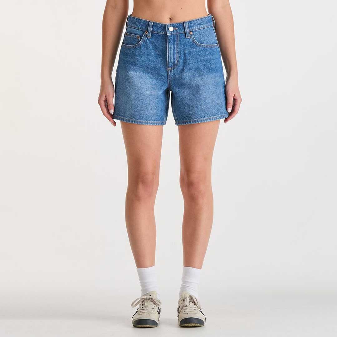 Mid Straight Short | Blue Letter
