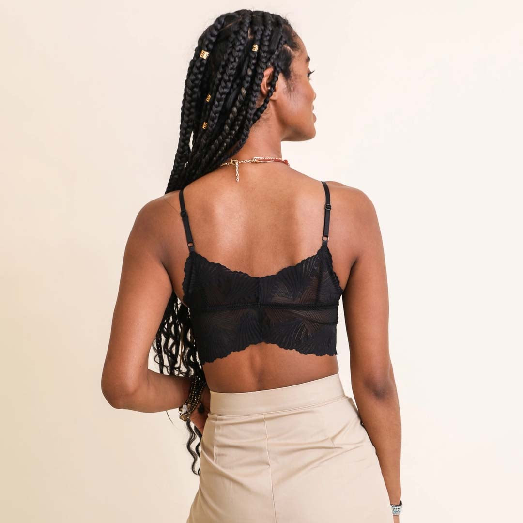 Fly Like A Butterfly Lace Bralette | Black
