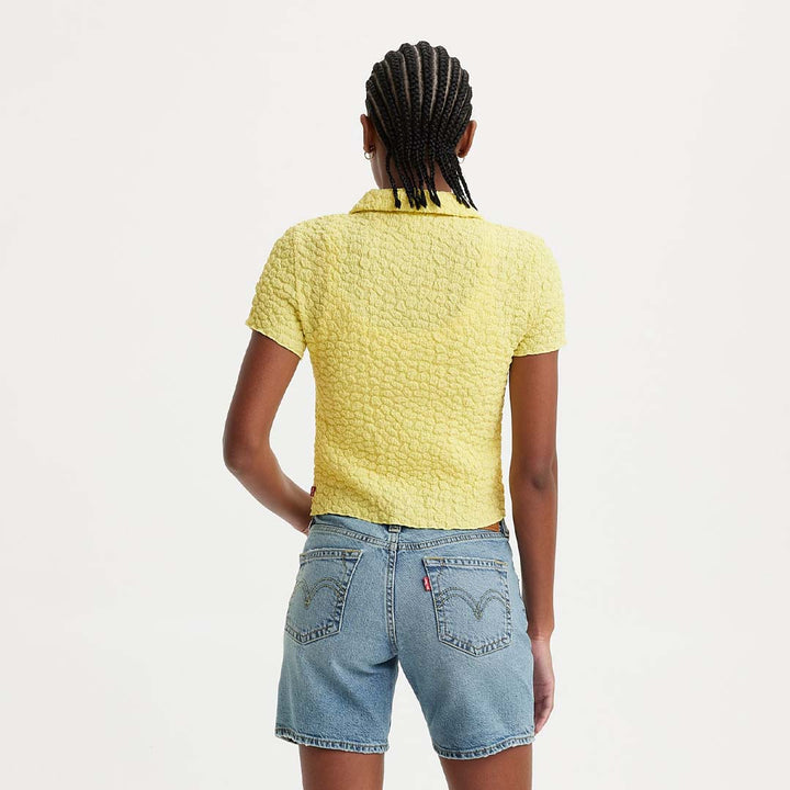 CLOUD BUTTON UP TOP | POWDERED YELLOW