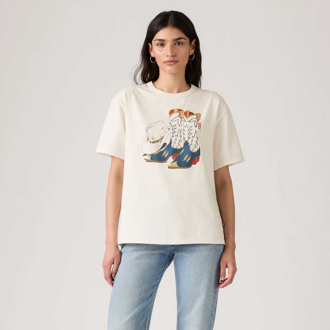 Graphic Tabor T-Shirt | Egret