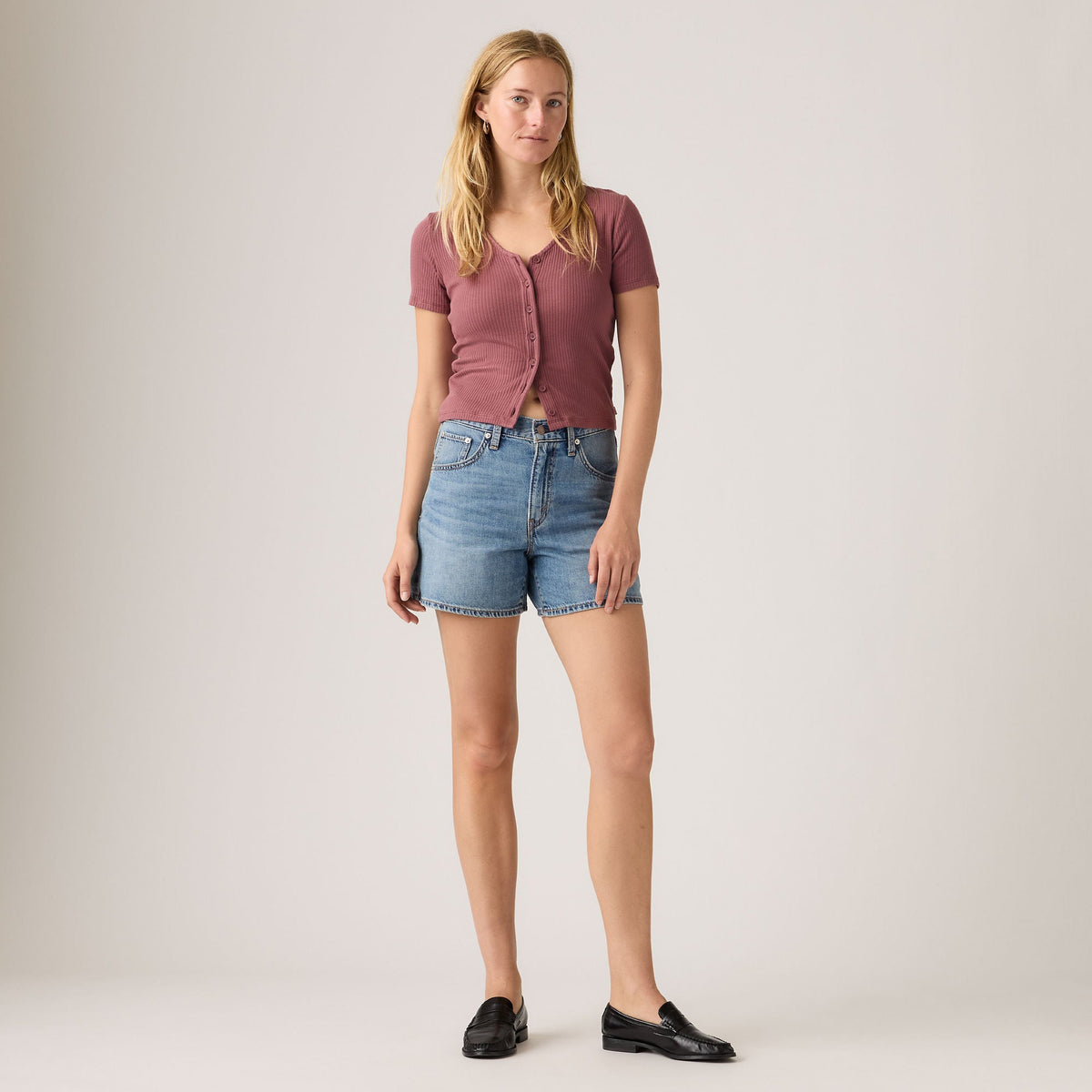 Cinch Mid-Thigh Shorts | Lift Up Short — full-model front hero