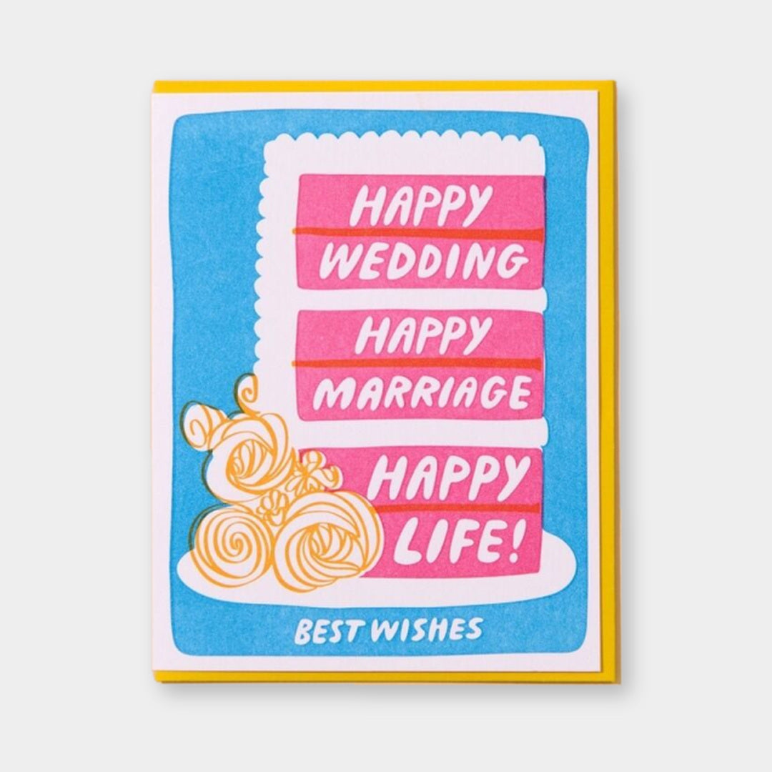 Wedding & Anniversary Card | Happy Life Cake