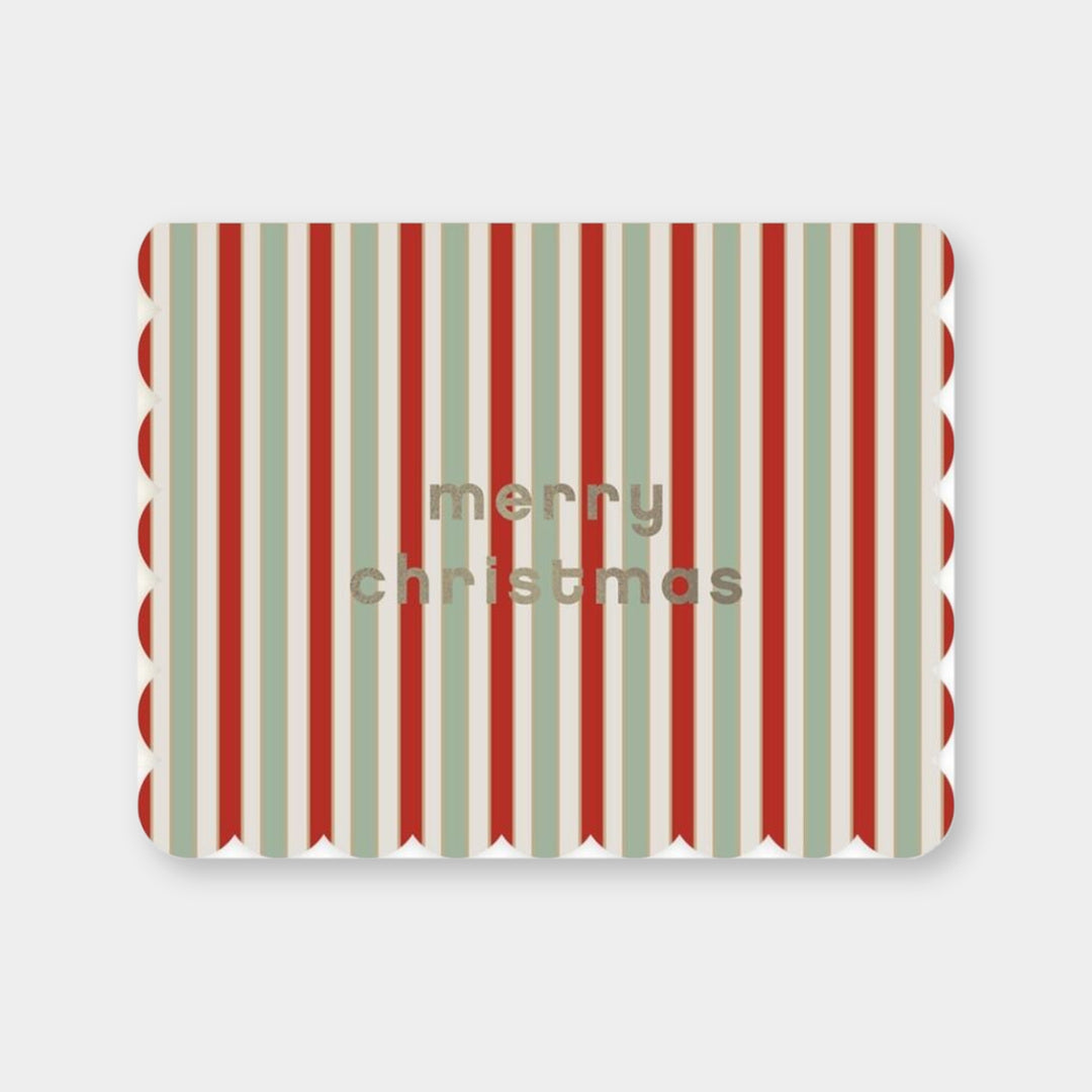 Christmas Card | Striped Scalloped Holiday