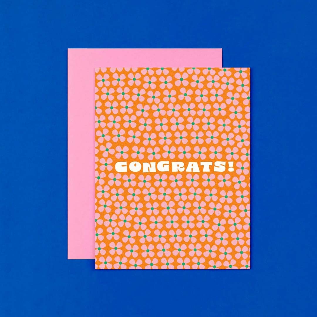 Congrats Card | Congrats Flowers Pattern