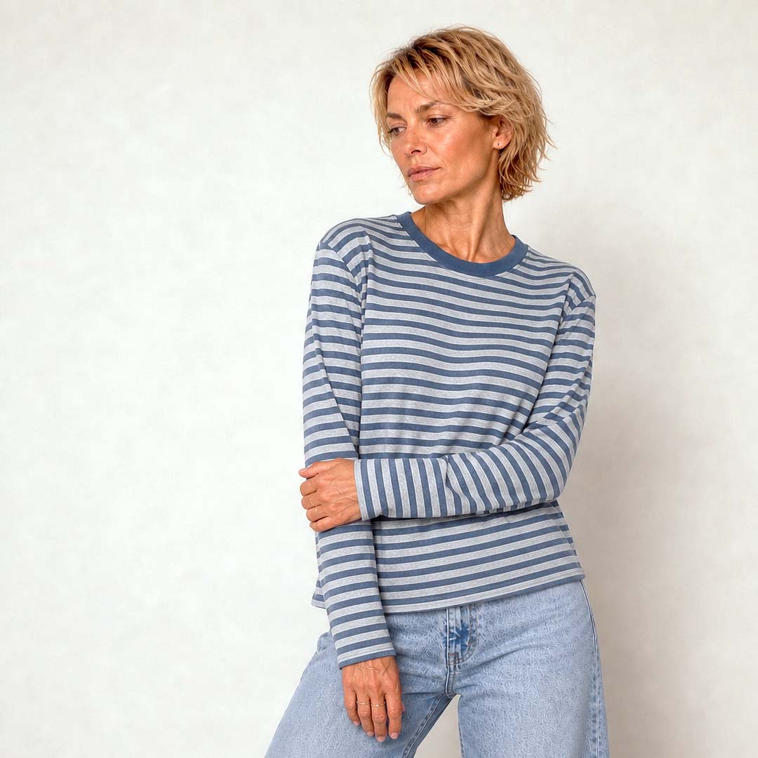 Athena Stripe Basic | Blue Stripe