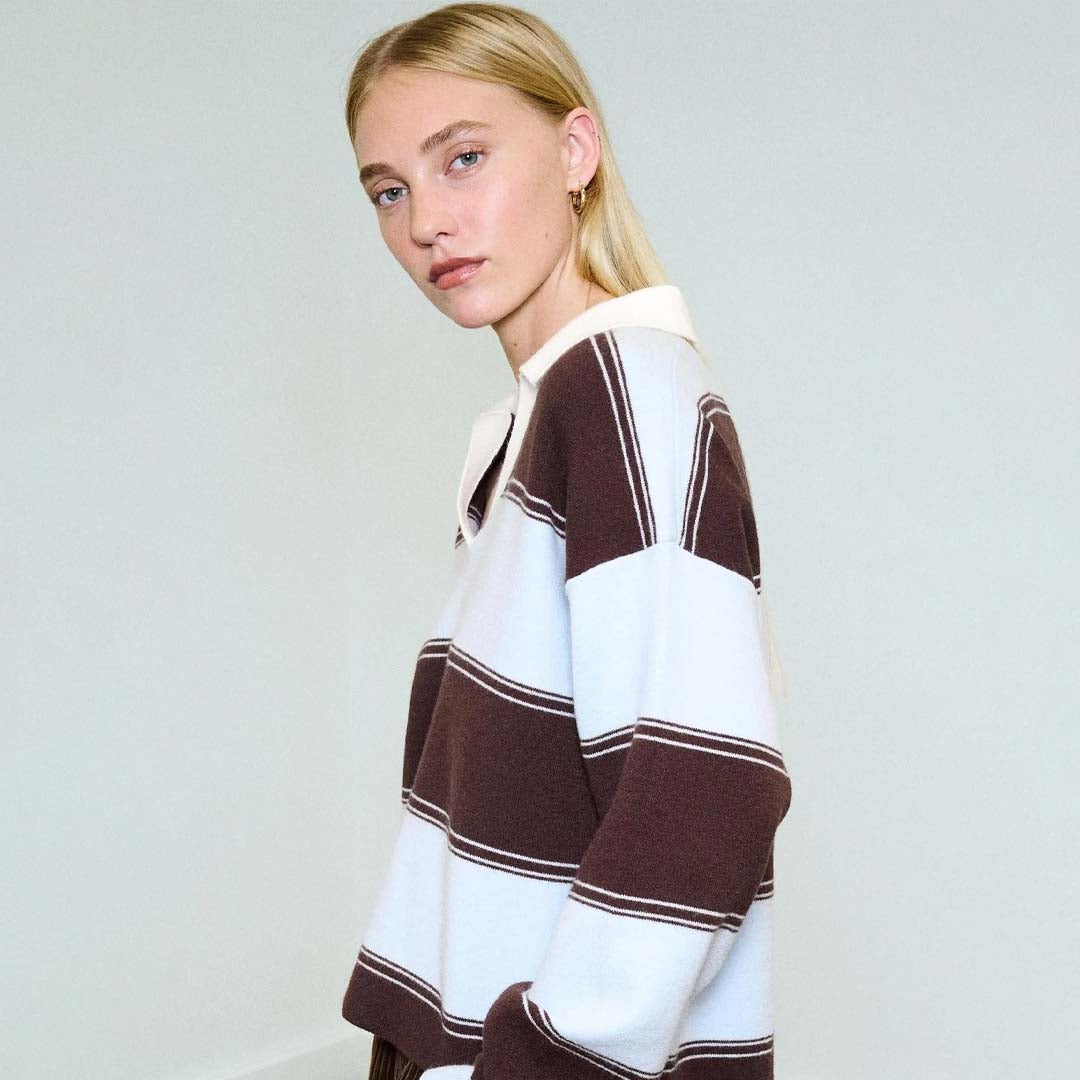 The Varsity Knit | Chocolate Sky