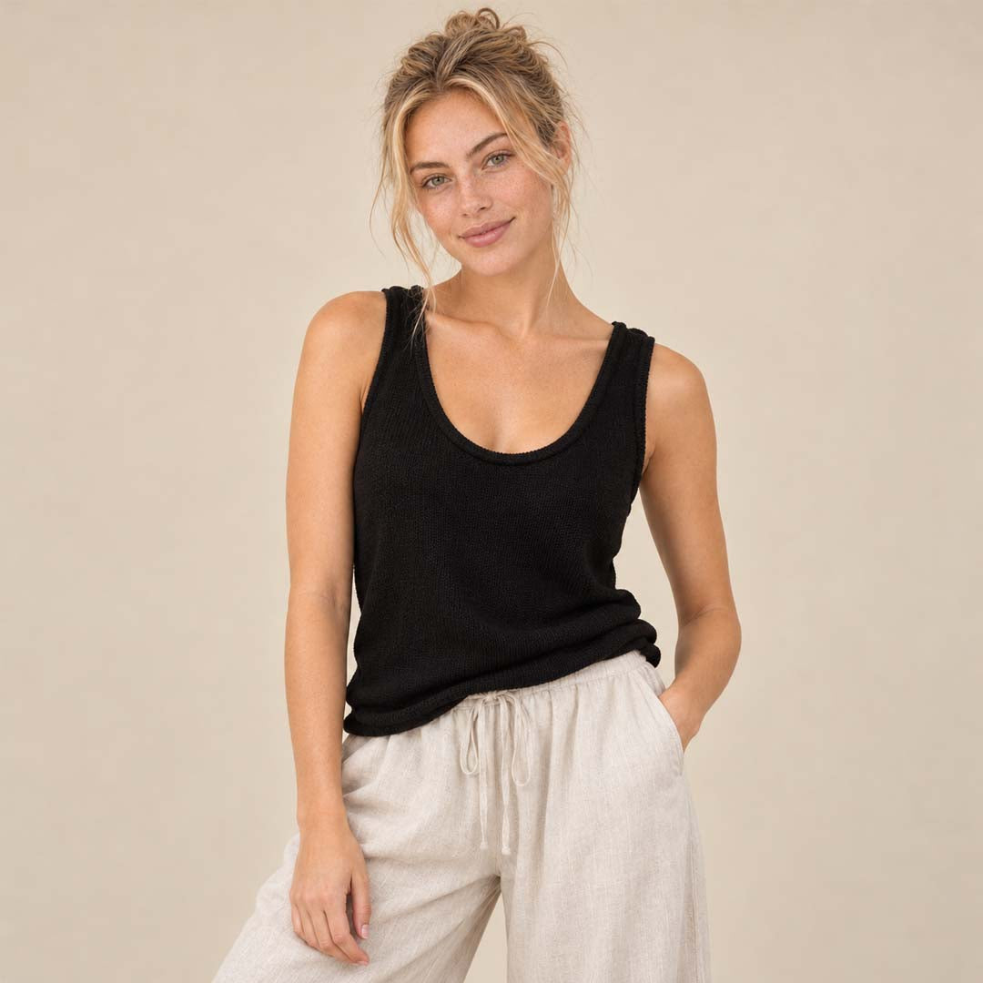 Scoop Spring Tank | Black