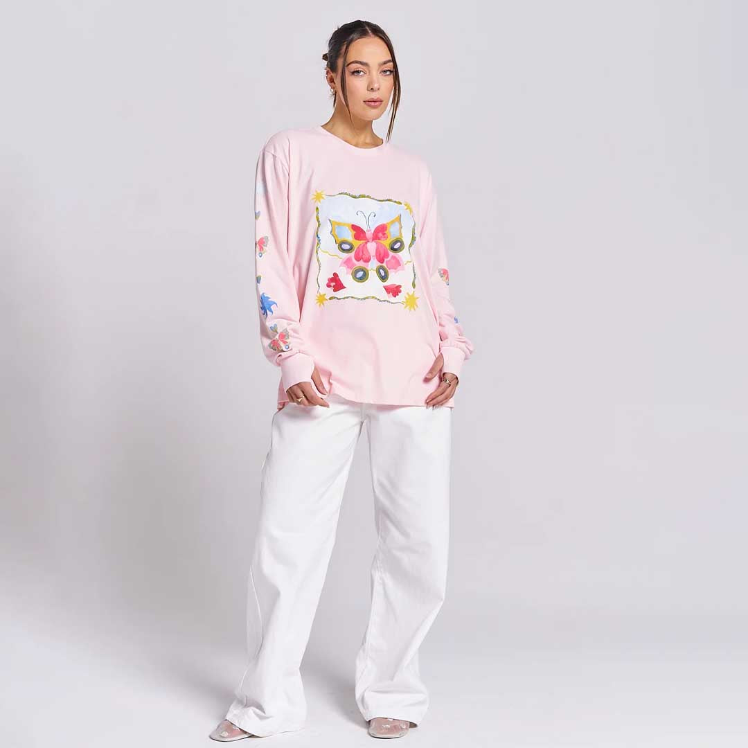 Love Bug Long Sleeve Tee | Baby Pink