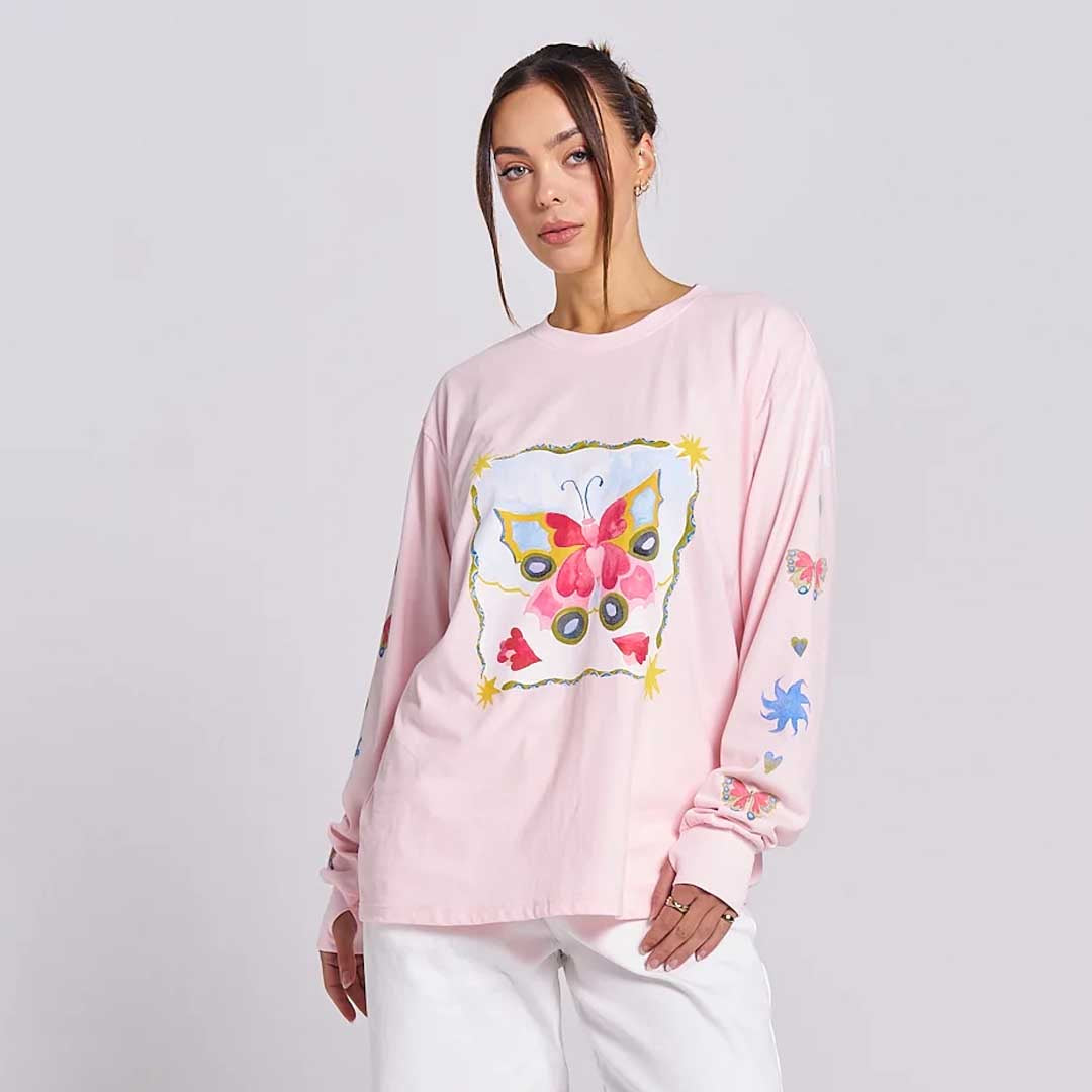 Love Bug Long Sleeve Tee | Baby Pink