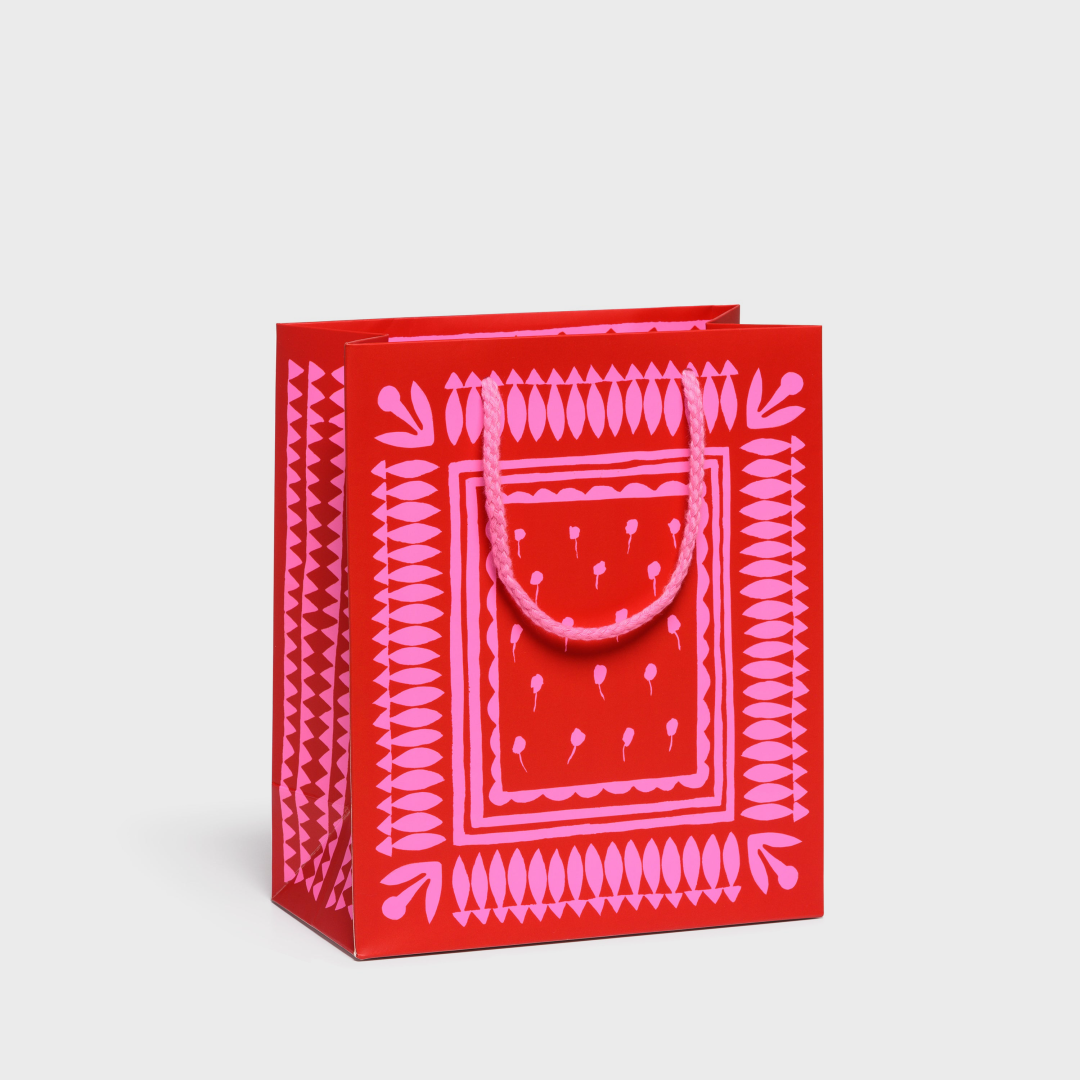 Geometric Neons medium gift bag | Medium — Red Cap Cards
