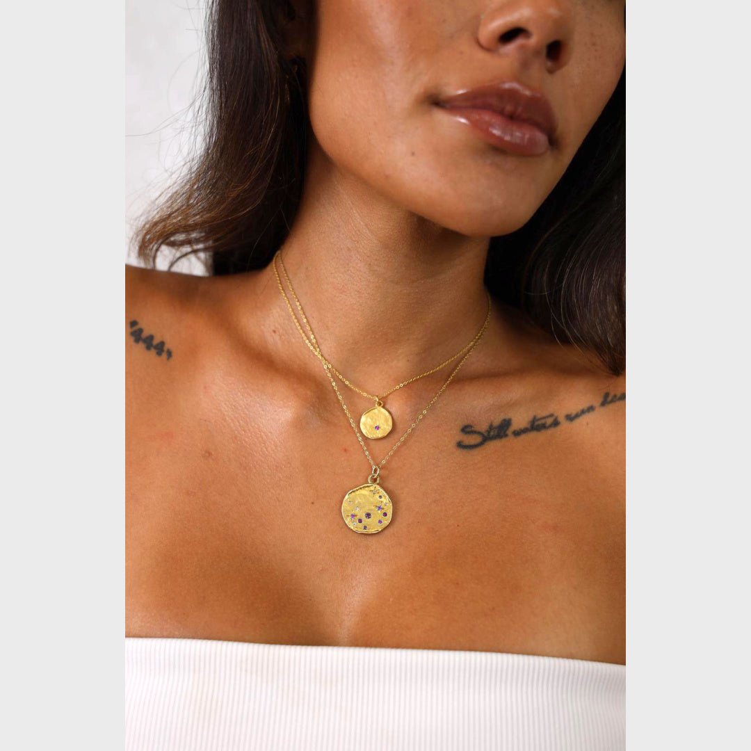 Blush Necklace - Indigo & Wolfe - worn / lifestyle 3