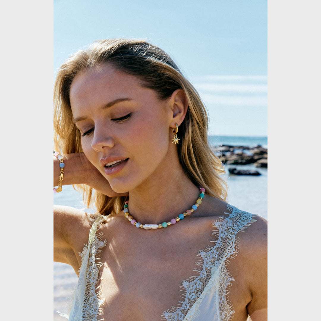 Malibu Necklace - Indigo & Wolfe - worn / lifestyle 6