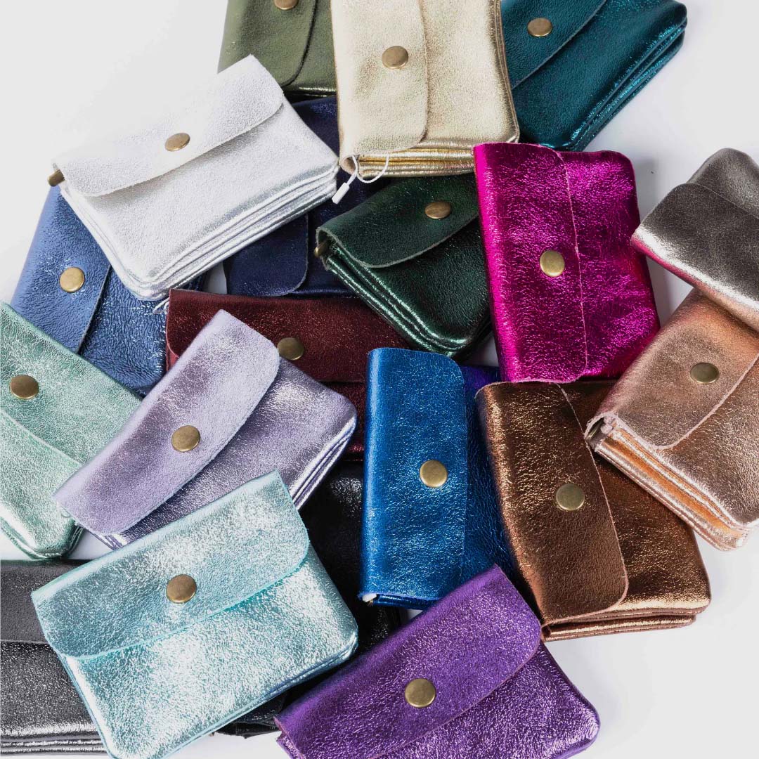 COIN PURSE | METALLIC AQUA