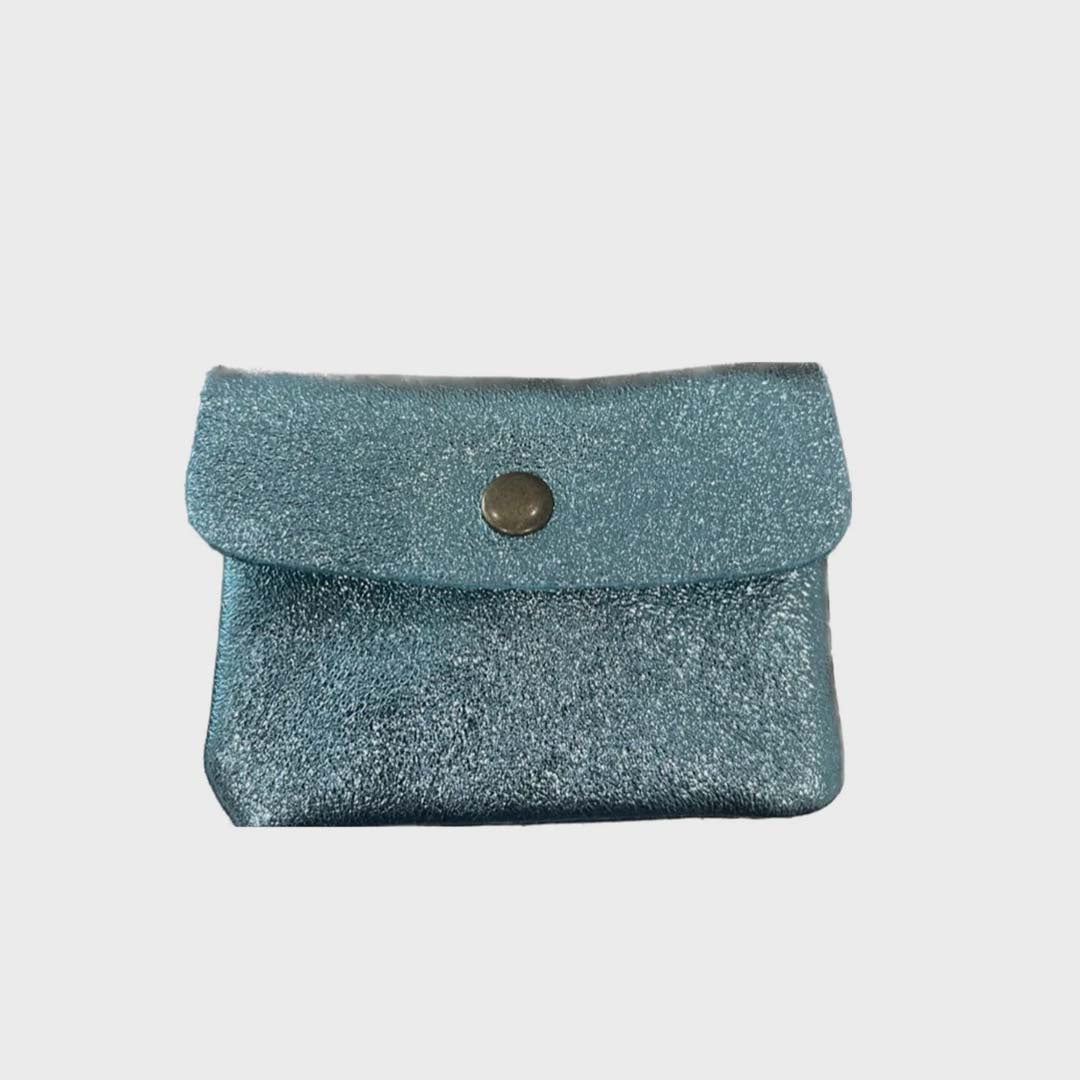 COIN PURSE | METALLIC AQUA