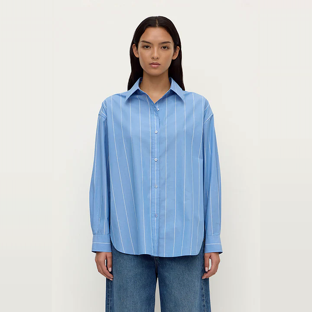 Marcia Stripe Shirt | Blue White Stripe