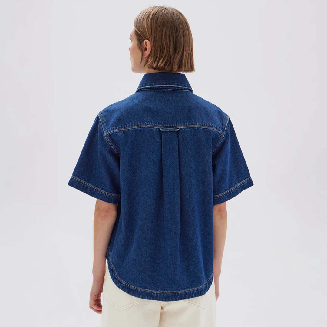 MARLOW BOXY DENIM SHIRT | HERITAGE BLUE