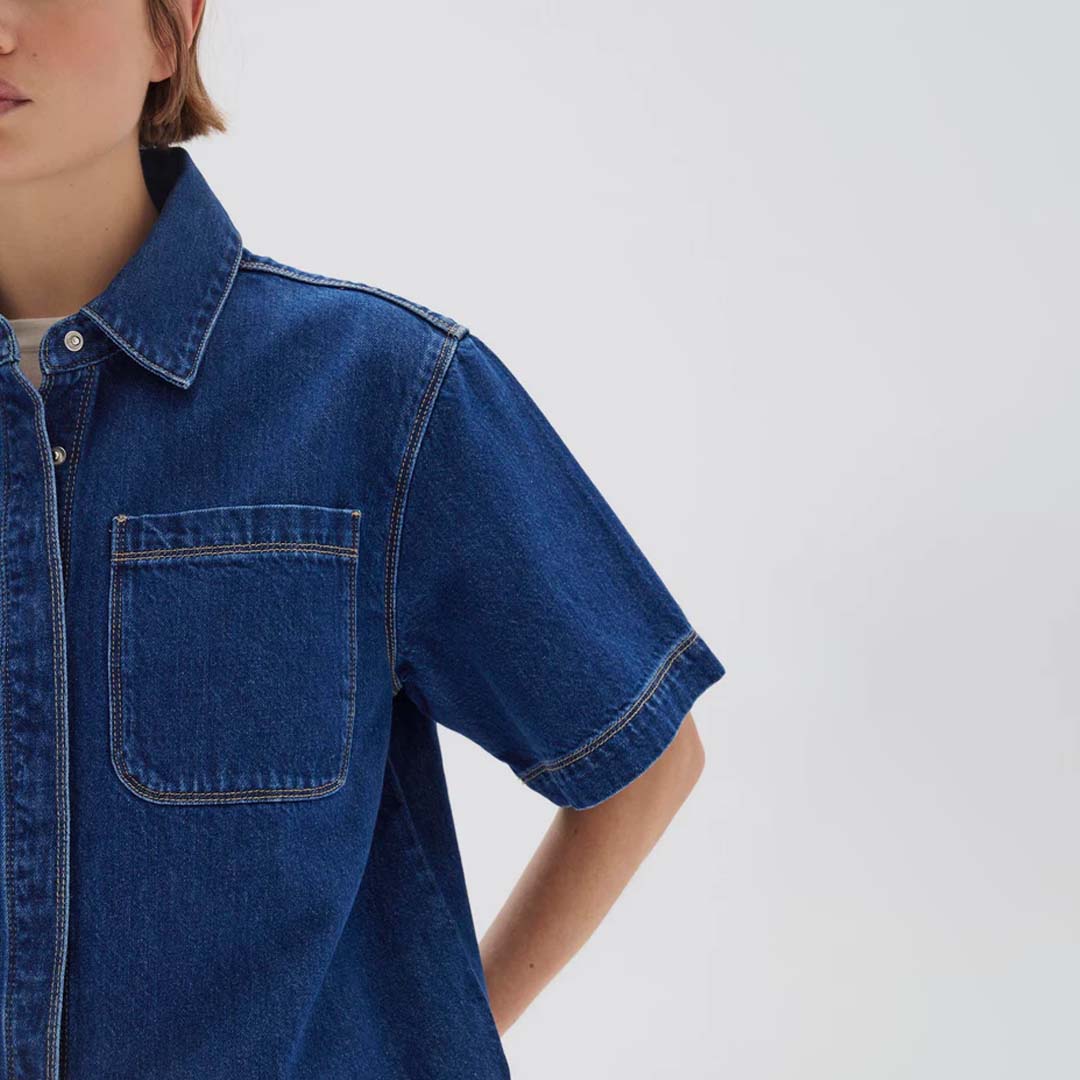 MARLOW BOXY DENIM SHIRT | HERITAGE BLUE