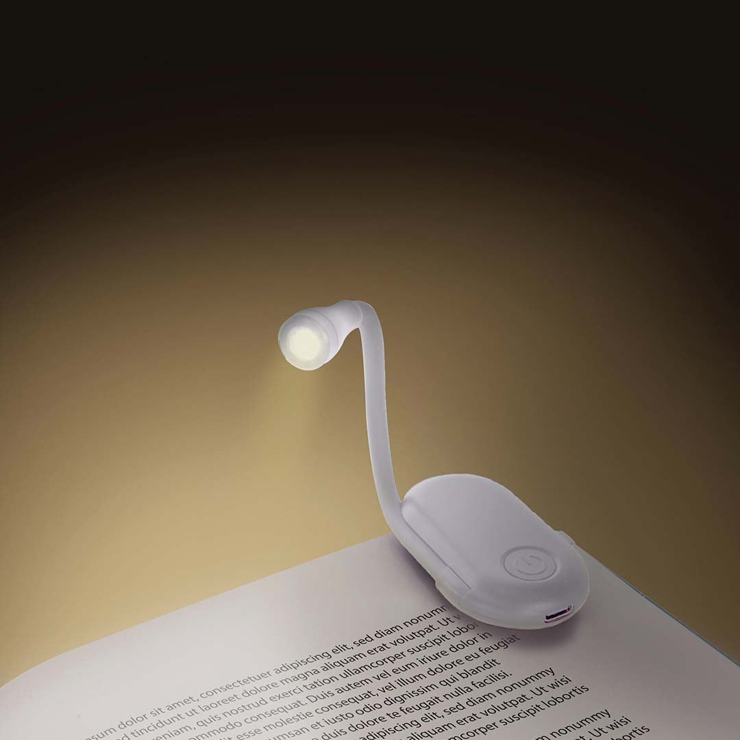 Rechargeable Clip on book light | White