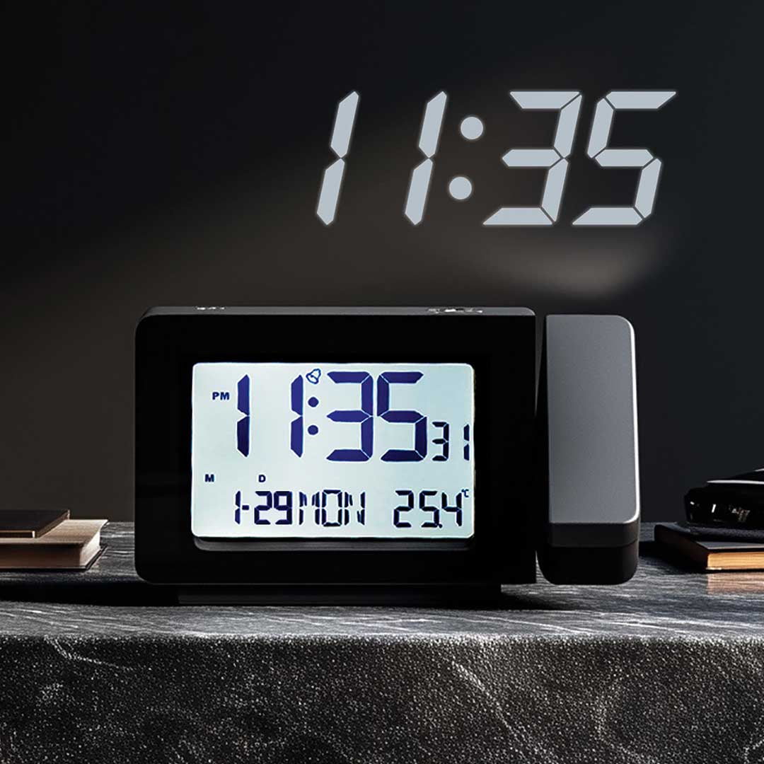 Desktop Projector Clock | Black
