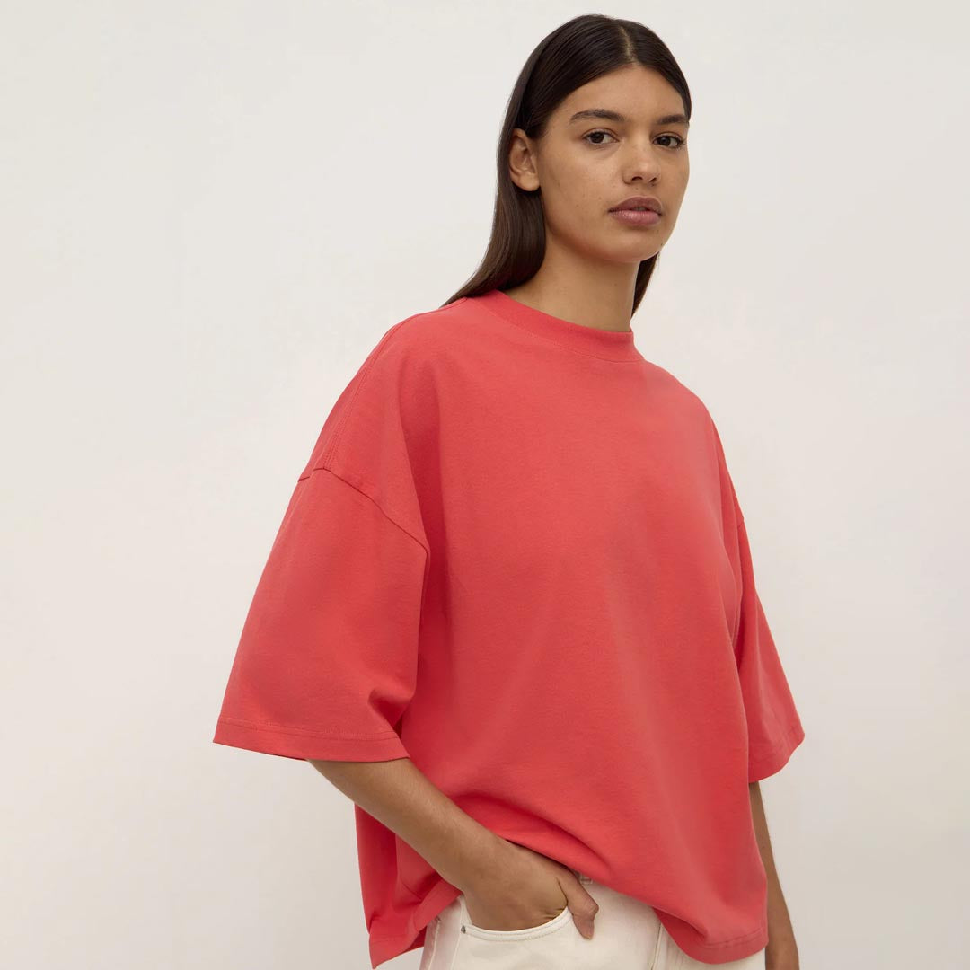 Max Cotton Oversized Tee | Washed Chilli