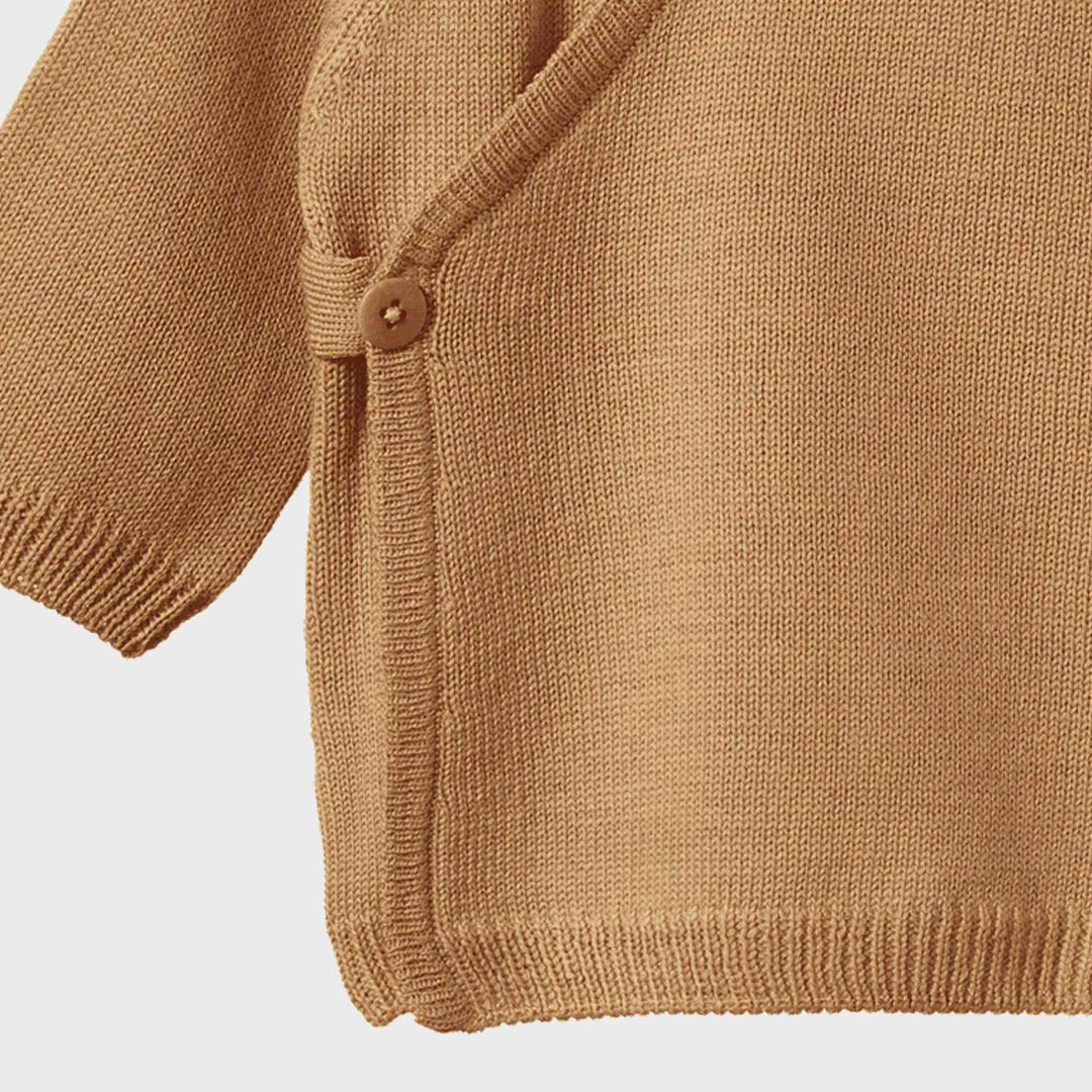 Merino Knit Kimono Jacket | Caramel