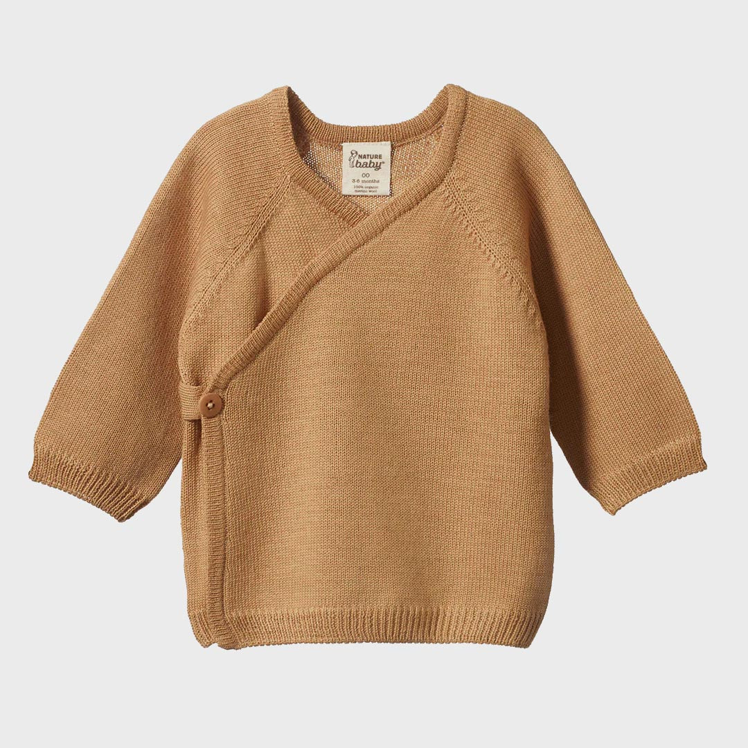 Merino Knit Kimono Jacket | Caramel