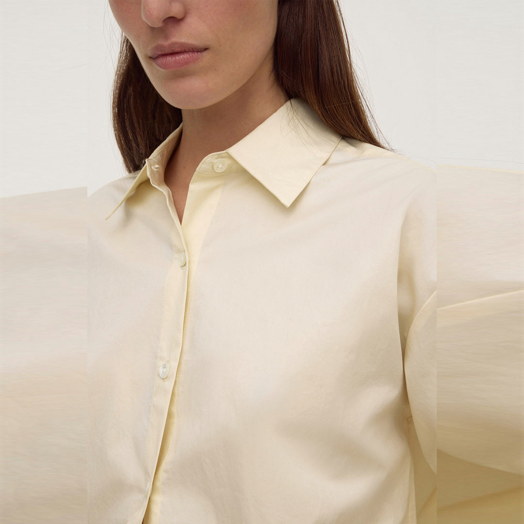 Assembly Label Micha Poplin Long Sleeve Shirt in Vanilla