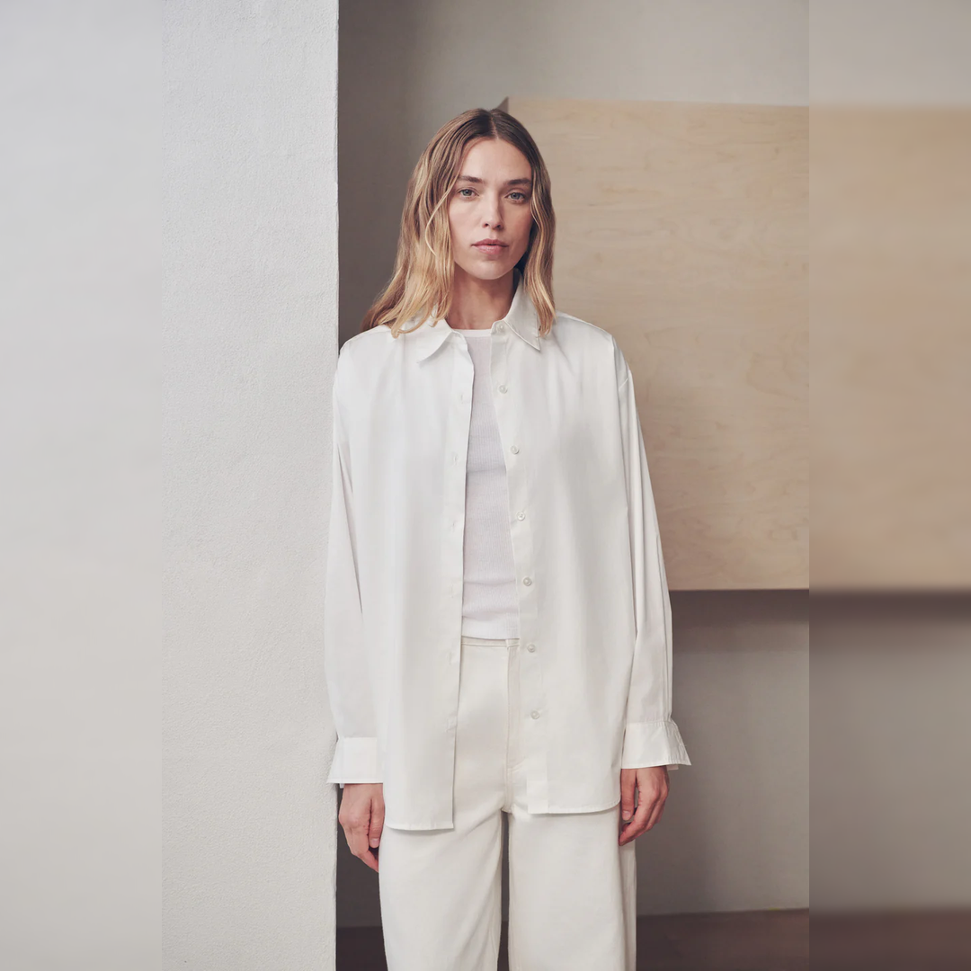 Micha Poplin Shirt | White