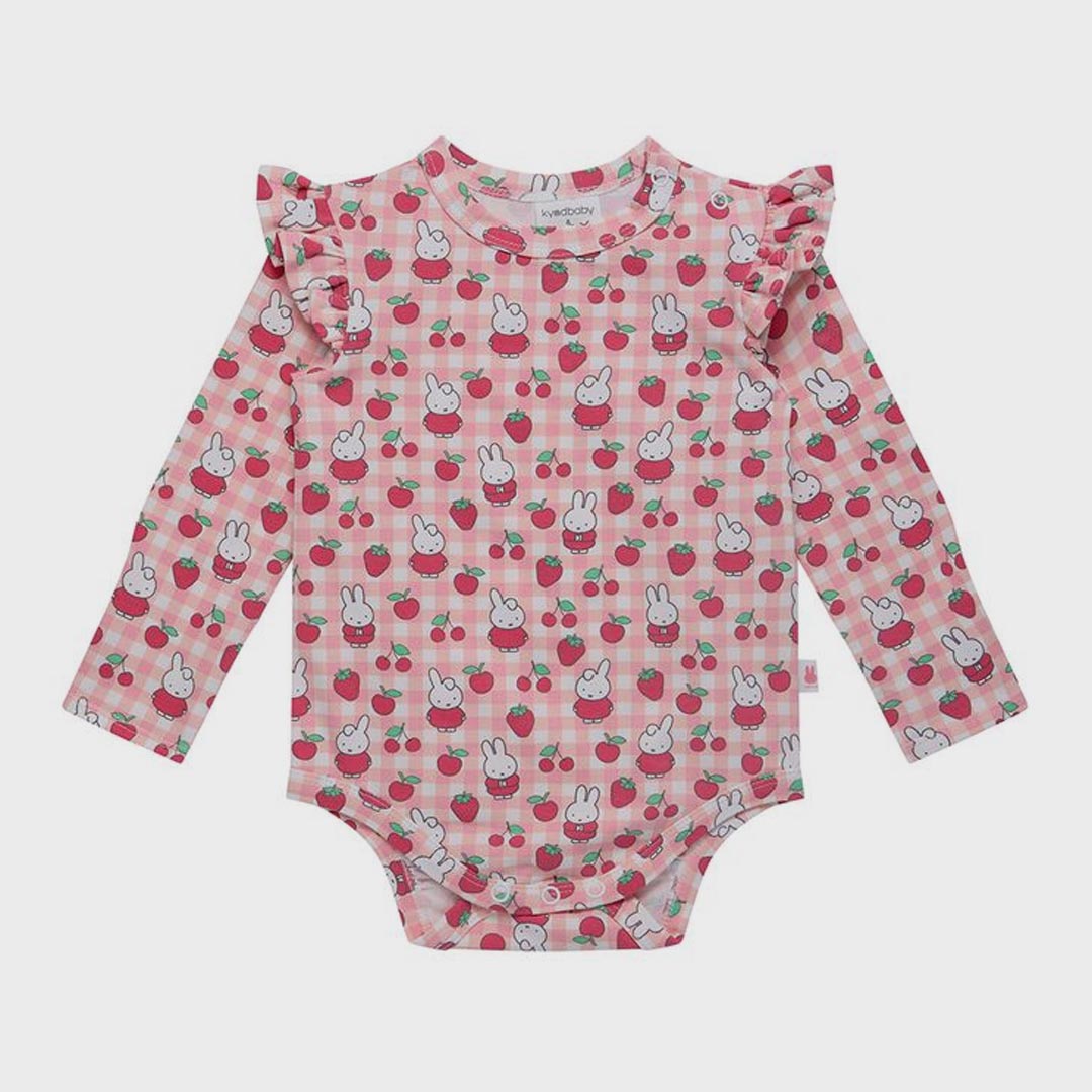 Miffy Frill Sleeve Bodysuit | Berry Check