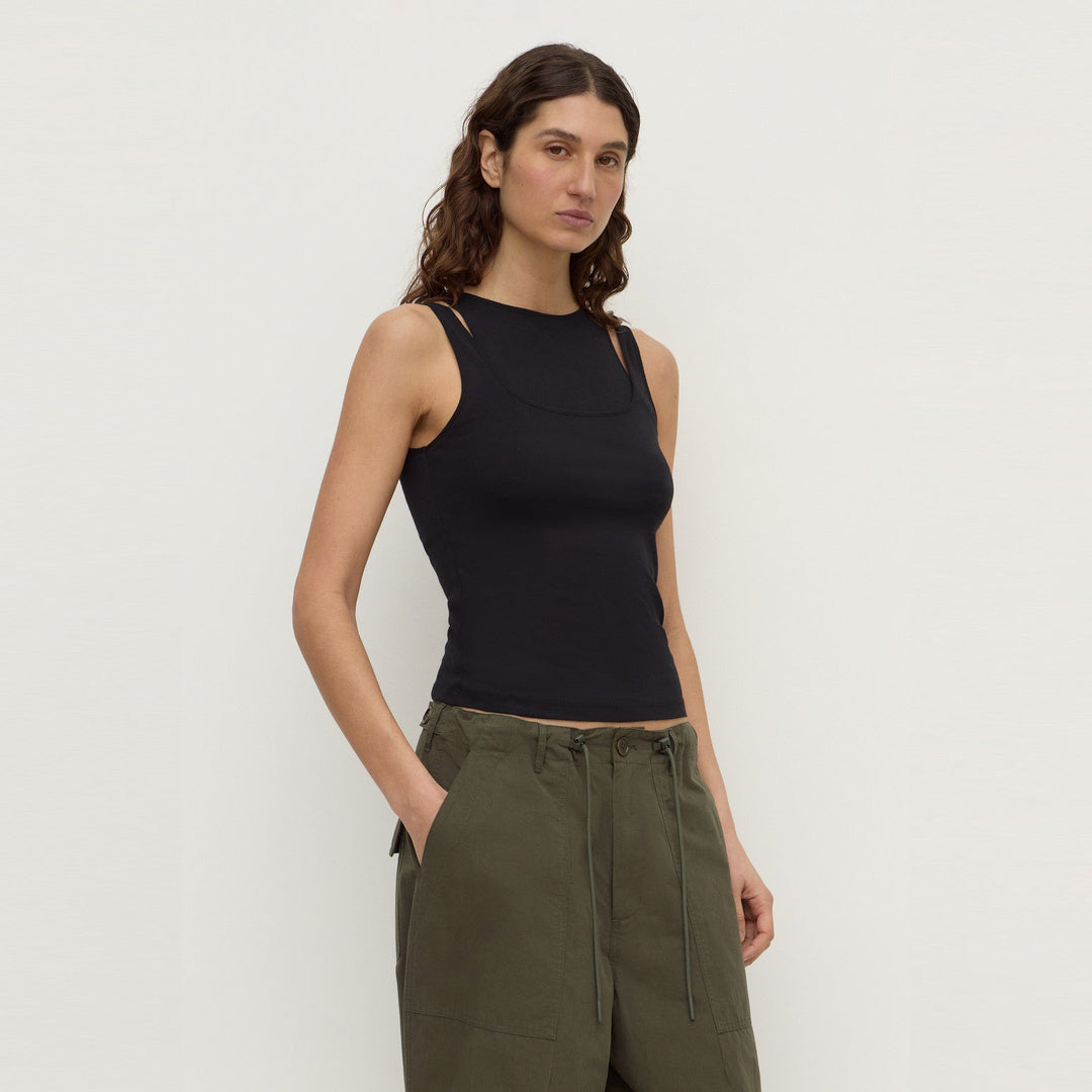 Assembly Label Mika Jersey Layered Tank in Black