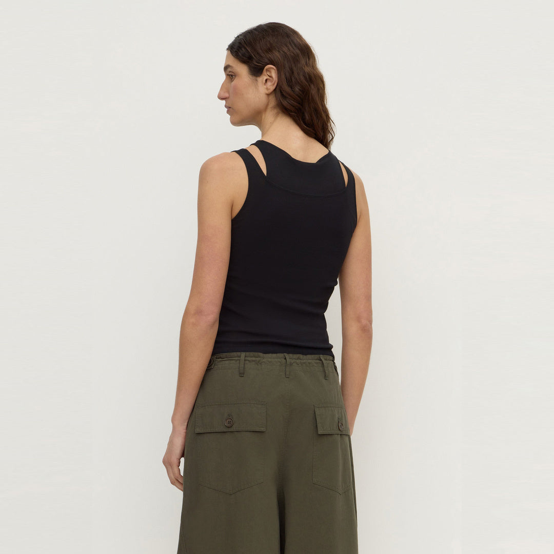 Assembly Label Mika Jersey Layered Tank in Black