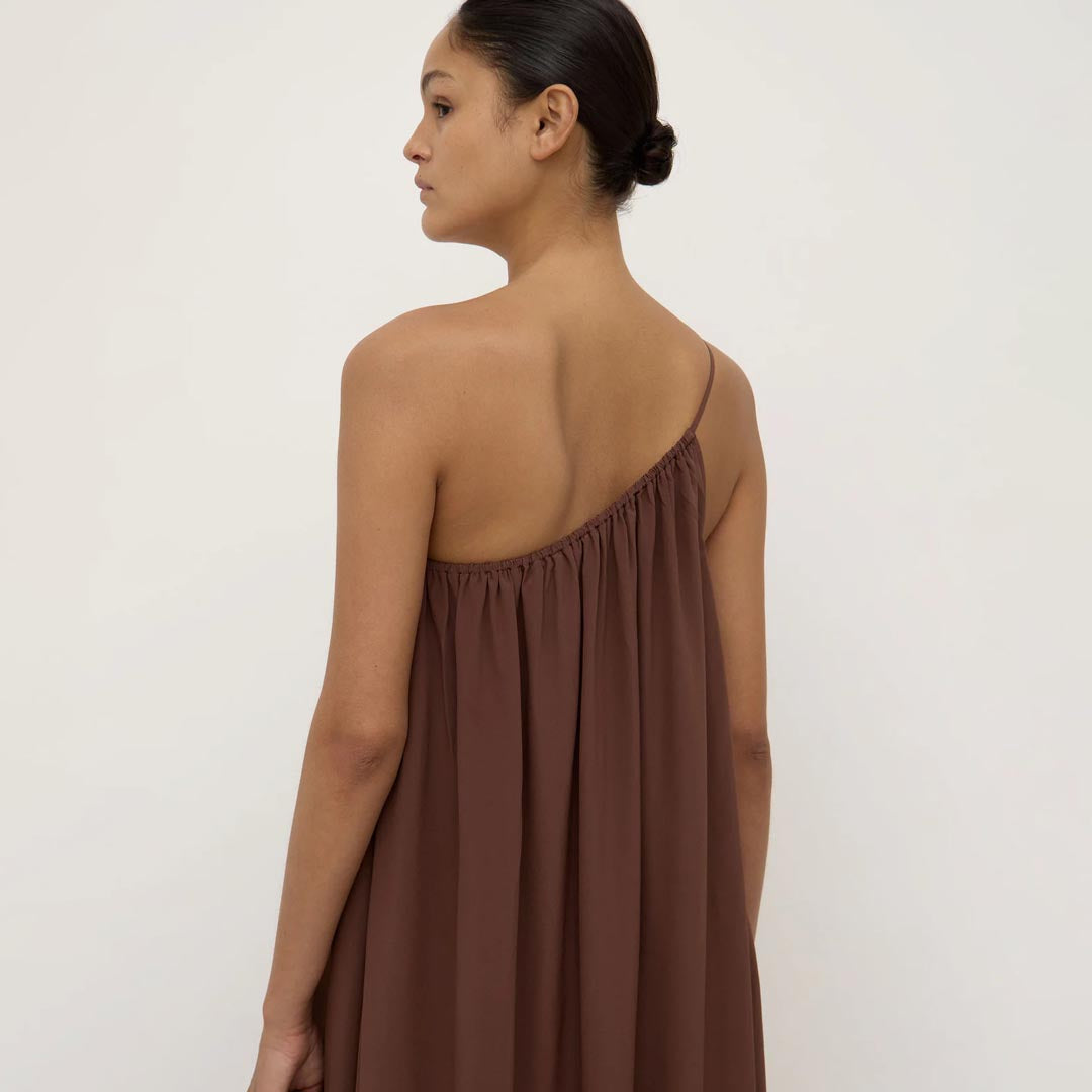 Mila Asymmetrical Maxi Dress | Espresso
