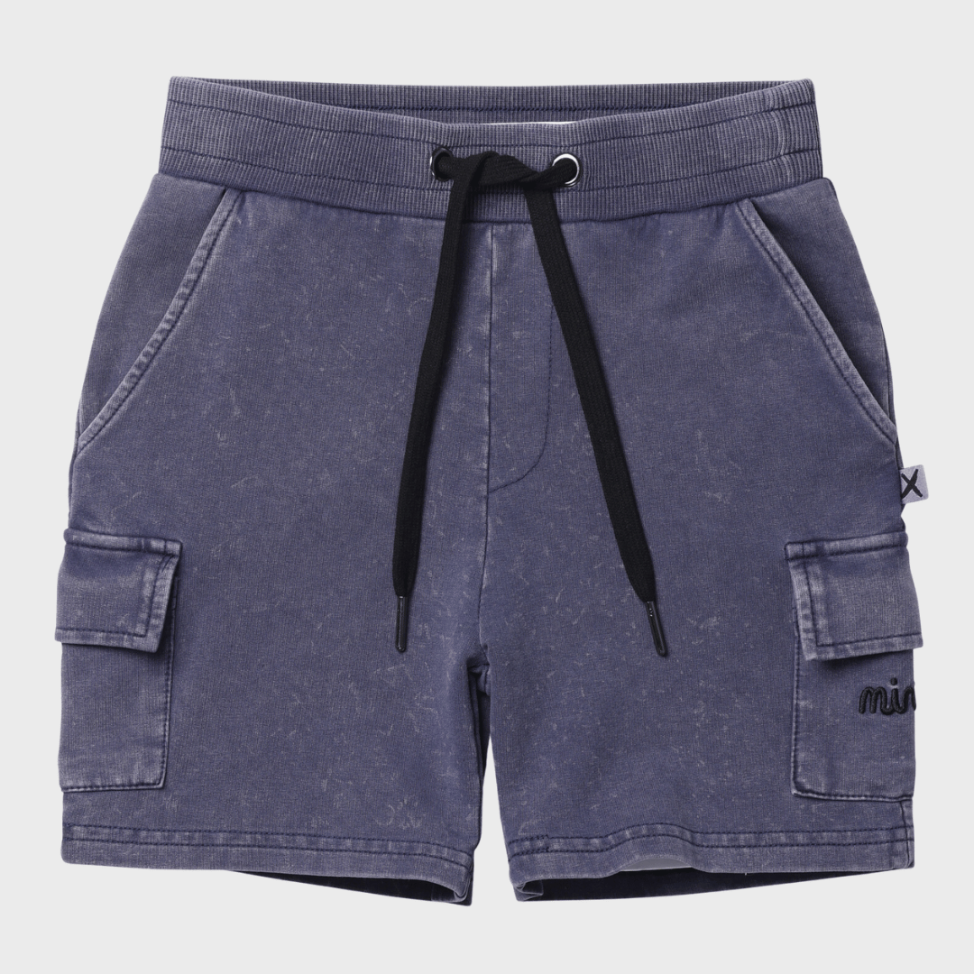 BLASTED DELUXE CARGO SHORT | BRIGHT BLUE WASH