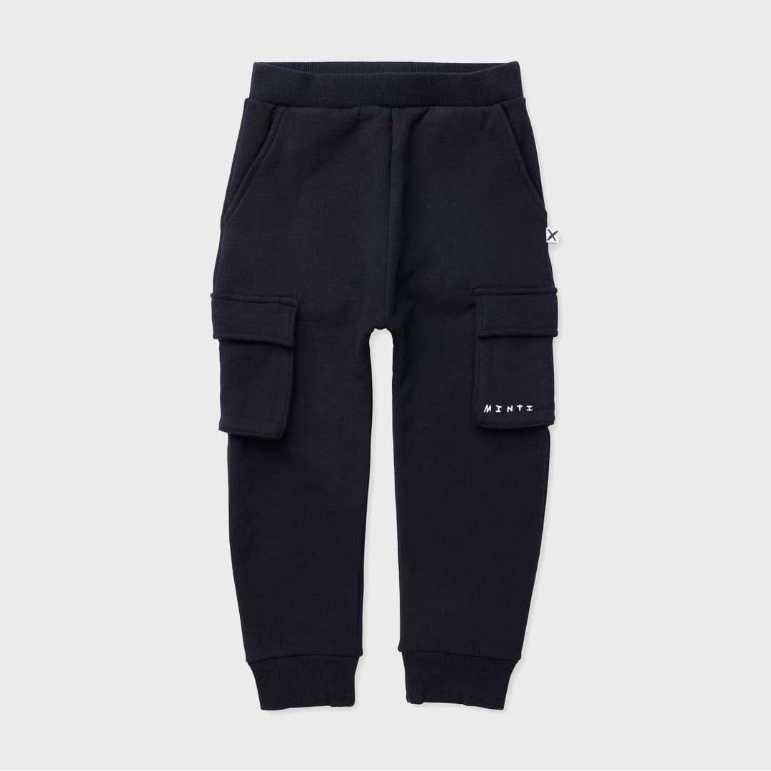 FURRY SLOUCH CARGO TRACKIES | BLACK