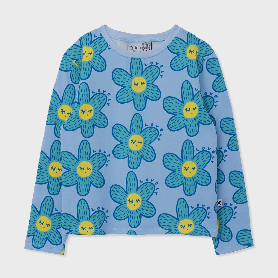 Sleepy Flowers Tee | Light Blue